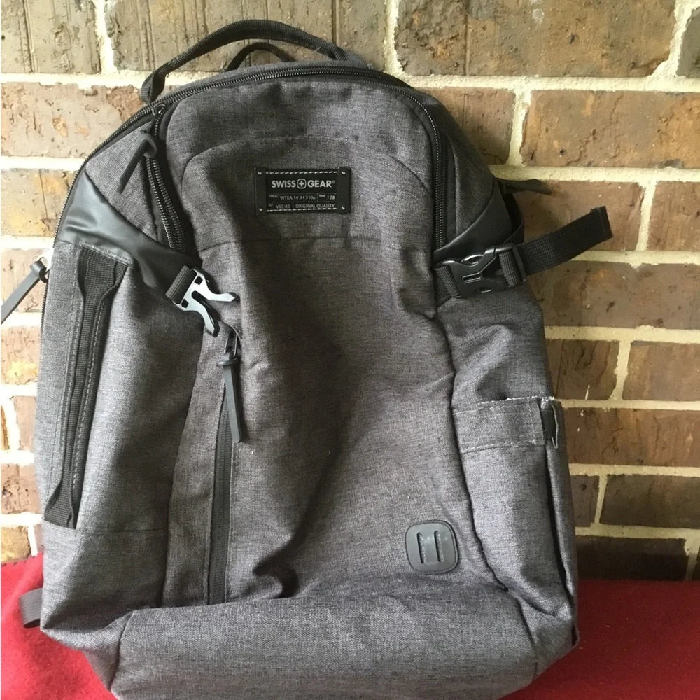 SwissGear Gray Heather Laptop Backpack with Black Accents